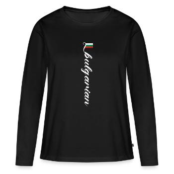 Bulgarie - T-shirt manches longues Premium bio Femme - noir - Devant - Julia (174cm)