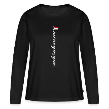 Monaco - T-shirt manches longues Premium bio Femme - noir - Devant - Julia (174cm)