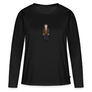 Joe Hill - T-shirt manches longues Premium bio Femme - noir - Devant - Julia (174cm)