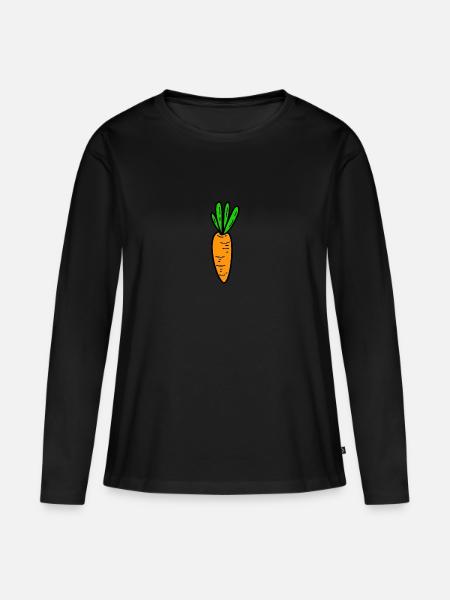 Wortel wortel groenten - Vrouwen Premium Bio shirt met lange mouwen - zwart