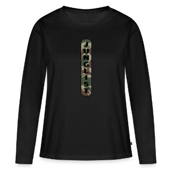 Junglist Drum and Bass DNB Vert Camo Remix - T-shirt manches longues Premium bio Femme - noir - Devant - Julia (174cm)