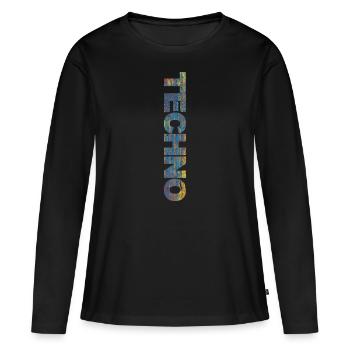 Hard Techno | Dark Techno | Acid Techno - Women's Premium Organic Long Sleeve Shirt - black - Front - Julia (174cm)