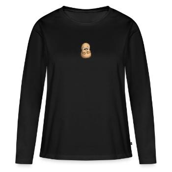 Cacahuètes tristes - T-shirt manches longues Premium bio Femme - noir - Devant - Julia (174cm)