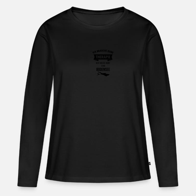 Bodensee Urlaub Bodenseeregion Idee - Frauen Premium Bio Langarmshirt - Schwarz