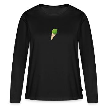 Glace au citron vert Glace d’été Citron Fruit Vacances - T-shirt manches longues Premium bio Femme - noir - Devant - Julia (174cm)