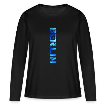 Berlin: Stadt der Vielfalt - Frauen Premium Bio Langarmshirt - Schwarz - Vorne - Julia (174cm)