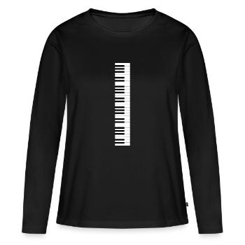 Manche - T-shirt manches longues Premium bio Femme - noir - Devant - Julia (174cm)