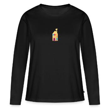 Maison Or Fenêtre Coeurs Maison Maison Hygge - T-shirt manches longues Premium bio Femme - noir - Devant - Julia (174cm)