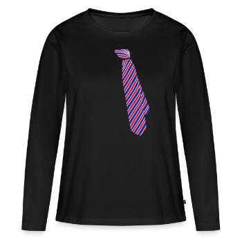 Cravate - T-shirt manches longues Premium bio Femme - noir - Devant - Julia (174cm)