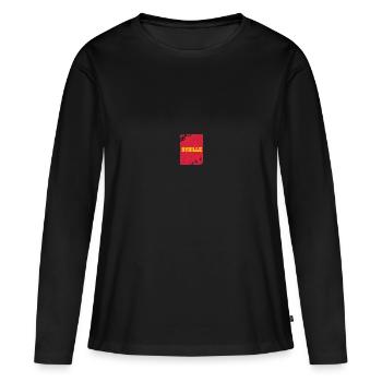Style Sybille - T-shirt manches longues Premium bio Femme - noir - Devant - Julia (174cm)