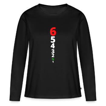 65432N1 Motorrad Geschwindigkeit - Frauen Premium Bio Langarmshirt - Schwarz - Vorne - Julia (174cm)