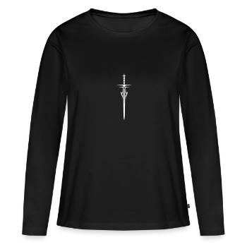 Schwert Element - Frauen Premium Bio Langarmshirt - Schwarz - Vorne - Julia (174cm)