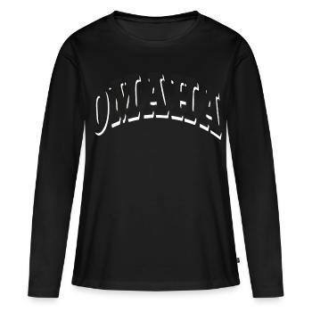 Omaha - T-shirt manches longues Premium bio Femme - noir - Devant - Julia (174cm)