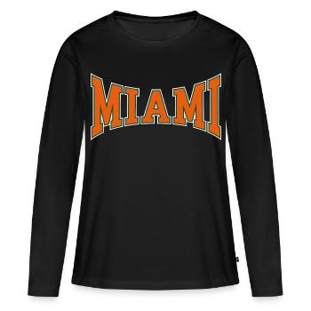 Miami - T-shirt manches longues Premium bio Femme - noir - Devant - Julia (174cm)