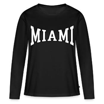 Miami - T-shirt manches longues Premium bio Femme - noir - Devant - Julia (174cm)