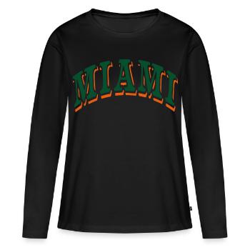 Miami - T-shirt manches longues Premium bio Femme - noir - Devant - Julia (174cm)