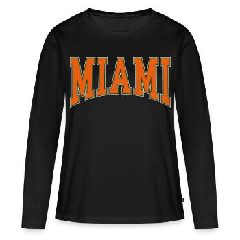 Miami - T-shirt manches longues Premium bio Femme - noir - Devant - Julia (174cm)