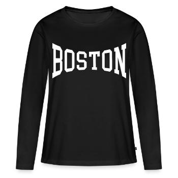Boston - T-shirt manches longues Premium bio Femme - noir - Devant - Julia (174cm)