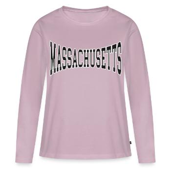 Massachusetts - T-shirt manches longues Premium bio Femme - rose poudré - Devant - Julia (174cm)