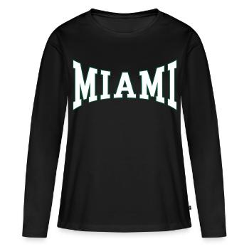 Miami - T-shirt manches longues Premium bio Femme - noir - Devant - Julia (174cm)