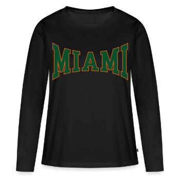 Miami - T-shirt manches longues Premium bio Femme - noir - Devant - Julia (174cm)