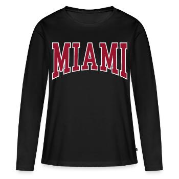 Miami - T-shirt manches longues Premium bio Femme - noir - Devant - Julia (174cm)