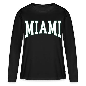 Miami - T-shirt manches longues Premium bio Femme - noir - Devant - Julia (174cm)