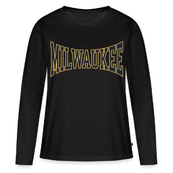 Milwaukee - T-shirt manches longues Premium bio Femme - noir - Devant - Julia (174cm)