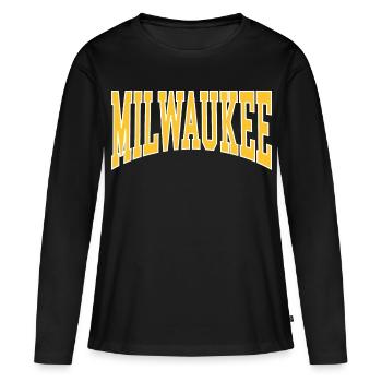 Milwaukee - T-shirt manches longues Premium bio Femme - noir - Devant - Julia (174cm)