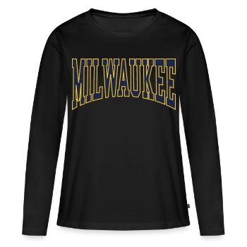 Milwaukee - T-shirt manches longues Premium bio Femme - noir - Devant - Julia (174cm)