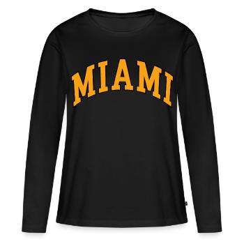 Miami - T-shirt manches longues Premium bio Femme - noir - Devant - Julia (174cm)