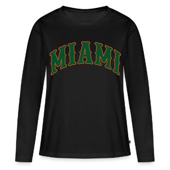 Miami - T-shirt manches longues Premium bio Femme - noir - Devant - Julia (174cm)