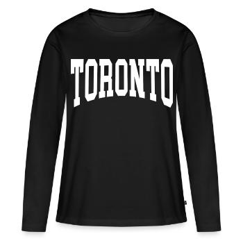 Toronto - T-shirt manches longues Premium bio Femme - noir - Devant - Julia (174cm)