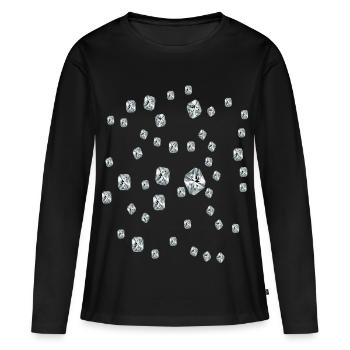 diamant - T-shirt manches longues Premium bio Femme - noir - Devant - Julia (174cm)