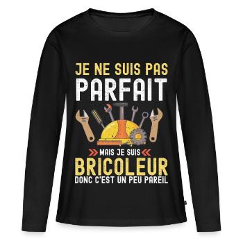 Bricoleur - T-shirt manches longues Premium bio Femme - noir - Devant - Julia (174cm)