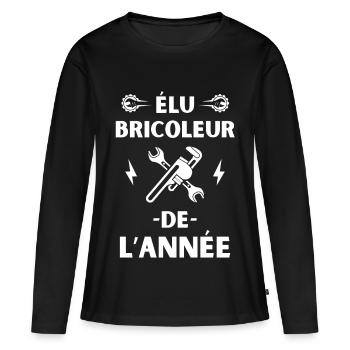 élu bricoleur de l année 1 - T-shirt manches longues Premium bio Femme - noir - Devant - Julia (174cm)