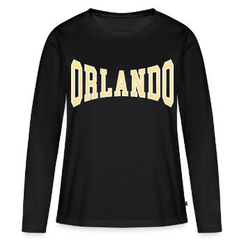 Orlando - Women's Premium Organic Long Sleeve Shirt - black - Front - Julia (174cm)