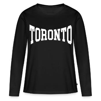 Toronto - T-shirt manches longues Premium bio Femme - noir - Devant - Julia (174cm)