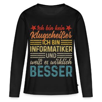 Computer scientist - not a smartass - Women's Premium Organic Long Sleeve Shirt - black - Front - Julia (174cm)