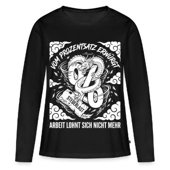 Vom Prozentsatz Erwürgt, Steuerlast - Frauen Premium Bio Langarmshirt - Schwarz - Vorne - Julia (174cm)