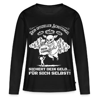 Votre ange gardien officiel sécurise votre argent - T-shirt manches longues Premium bio Femme - noir - Devant - Julia (174cm)