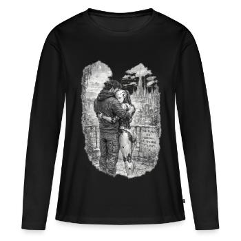The Future Is Human and Machine – AI & Robot Futur - Women's Premium Organic Long Sleeve Shirt - black - Front - Julia (174cm)