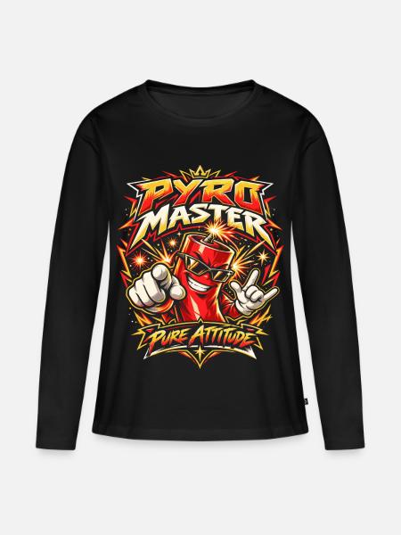 Pyro Master – Pure Attitude - Frauen Premium Bio Langarmshirt - Schwarz