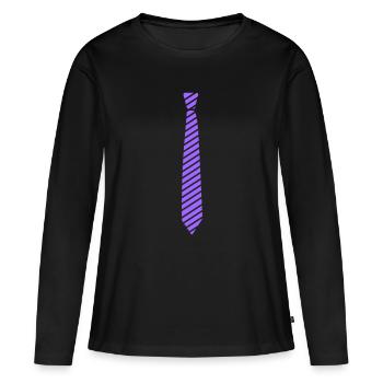 Tie - Women's Premium Organic Long Sleeve Shirt - black - Front - Julia (174cm)