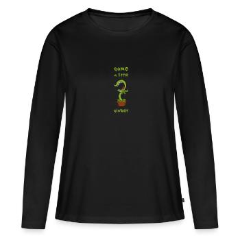 Plante carnivore Halloween Carnivore - T-shirt manches longues Premium bio Femme - noir - Devant - Julia (174cm)