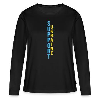 support ukraine slava ukraini zelenskyi ukrainian - Women's Premium Organic Long Sleeve Shirt - black - Front - Julia (174cm)