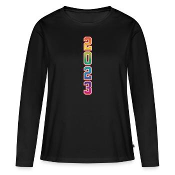 2023 - Women's Premium Organic Long Sleeve Shirt - black - Front - Julia (174cm)
