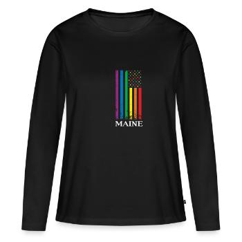 Maine Pride Month Pride Flag LGBT Community LGBTQ - T-shirt manches longues Premium bio Femme - noir - Devant - Julia (174cm)