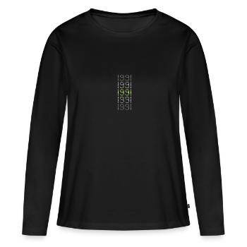 Modèle 1991 - T-shirt manches longues Premium bio Femme - noir - Devant - Julia (174cm)