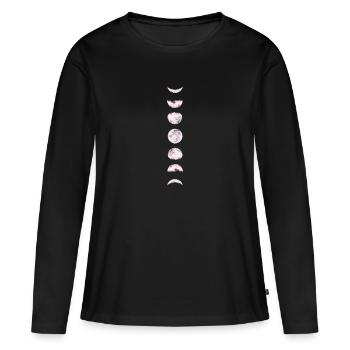 LUNE - T-shirt manches longues Premium bio Femme - noir - Devant - Julia (174cm)